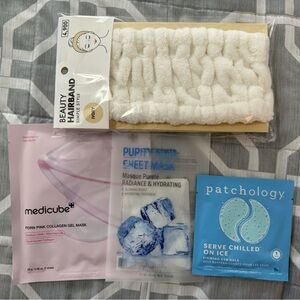 NWT beauty hairband / 2 masks and 1 pack of eye gels